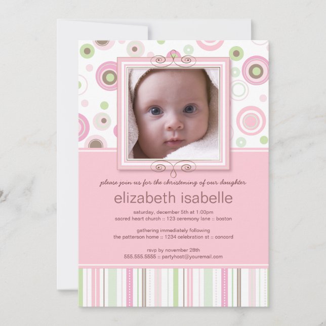 Convite para Natal de Pontos Rosa Feliz (Frente)