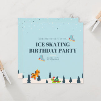 Convite para neve com Festa de aniversário de gelo