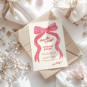 Convite para Noite das Meninas Alegres Laço Rosa