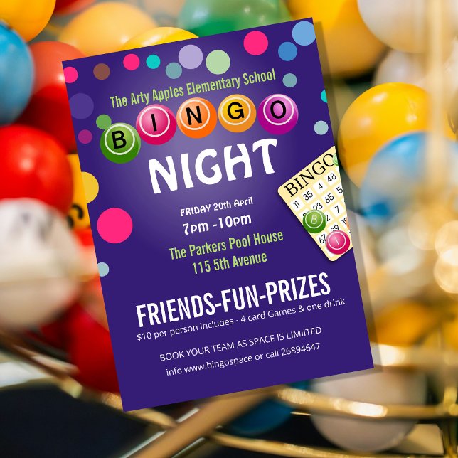 Convite para noite de bingo divertida para arrecad (Criador carregado)
