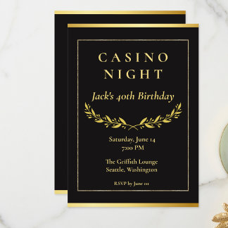Convite para Noite de Cassino | Festa de Aniversár