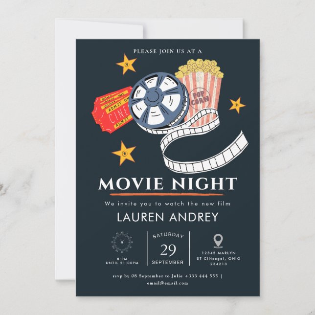 Convite para Noite de Cinema ao Ar Livre (Frente)