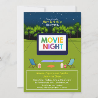 Convite para Noite de Cinema no Quintal