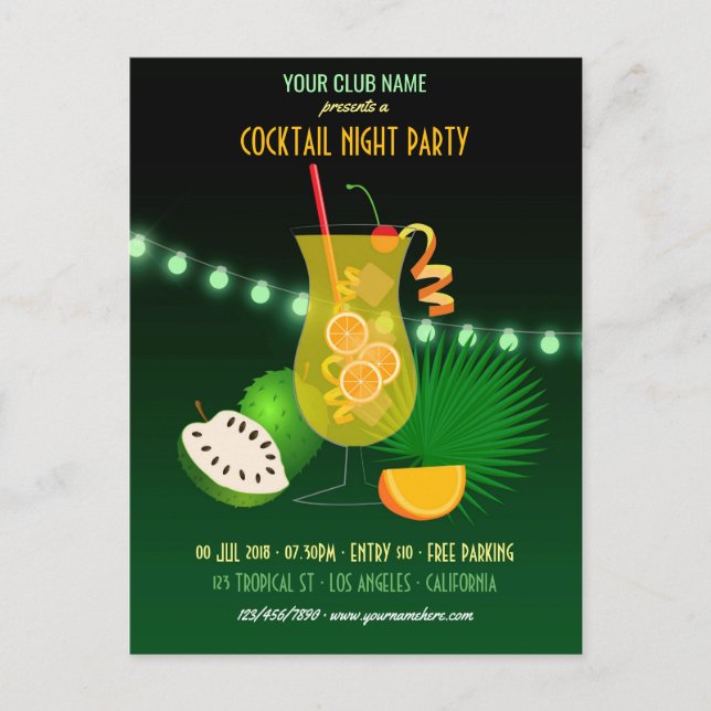 Convite para Noite de Coquetel de Clube/Corporativ (Frente)