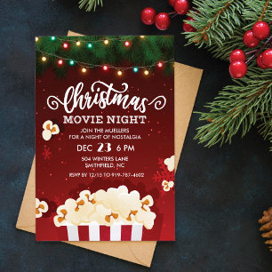 Convite para Noite de Filme de Natal