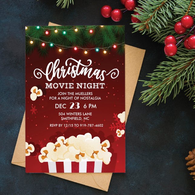 Convite para Noite de Filme de Natal (Criador carregado)