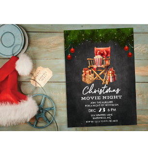Convite para Noite de Filme de Natal Retrô