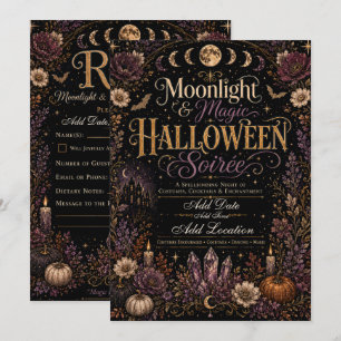 Convite para Noite de Halloween com Luar e Magia