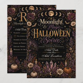 Convite para Noite de Halloween com Luar e Magia
