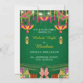 Convite para Noite de Mehndi, Convite de Henna