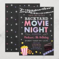 Convite para Noite de Noite de Cinema para Garotas