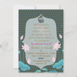 Convite para Noite de Sangeet de Casamento Indiano