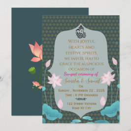 Convite para Noite de Sangeet de Casamento Indiano
