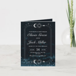 Convite para Noite Estelar de Casamento Céu Noturn