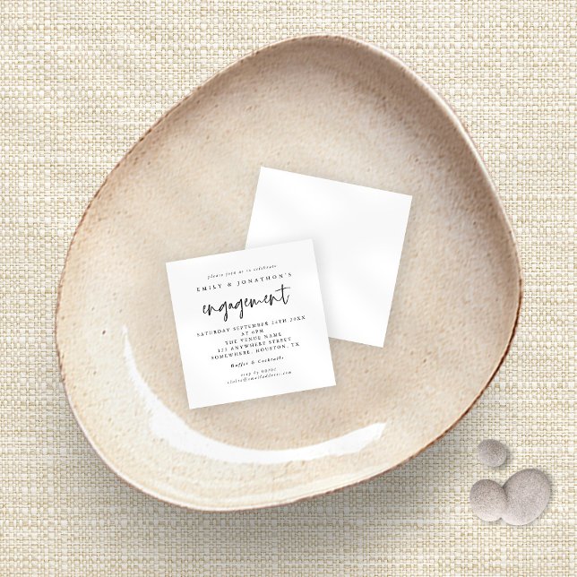 Convite para Noivado Branco preto para script simp (Criador carregado)