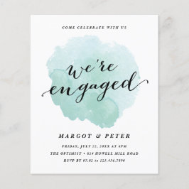 Convite para Noivado de Aquarela de Script Orçamen