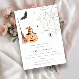 Convite para Noivado de Bat Web de Aranha-Pumpkin 