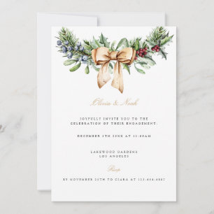 Convite para Noivado de Decoração de Natal Elegant