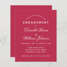 Convite para Noivado de Orçamento Magenta Moderno 