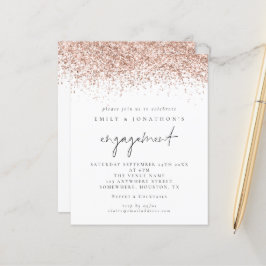 Convite para Noivado de Script Glitter Dourado do