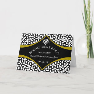 Convite para Noivado Dourado de Casamento Diamond