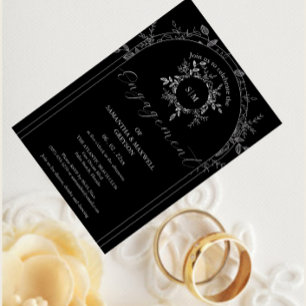 Convite para noivado elegante de Luxury Black