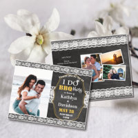 Convite para Noivado Elegante Lace 4 Foto I DO