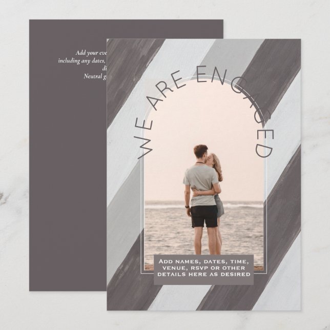 CONVITE PARA NOIVADO FOTOGRÁFICO MODERNO - Cores m (Frente/Verso)