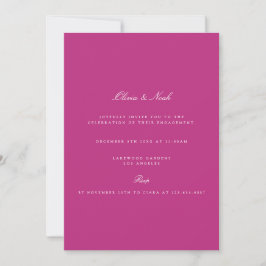 Convite para Noivado Magenta de Script Elegante
