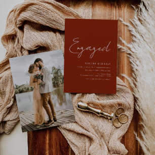 convite para noivado moderno de script thin