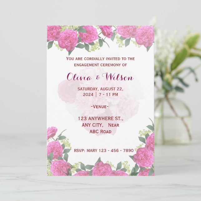 Convite para noivados (Em pé/Frente)