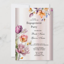 Convite para Noivados Coloridos das Flores de prim