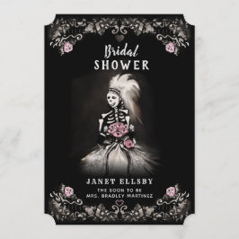 Convite para Noivas de Esqueleto Gótico do chá de 