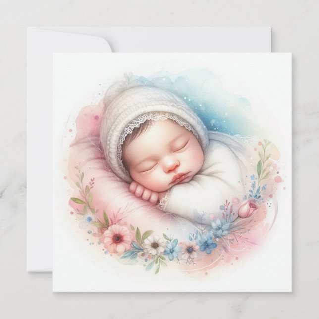 Convite para nova cor d'água do bebê do nascer (Frente)
