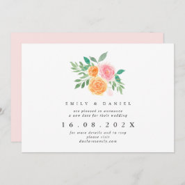 Convite para Nova Data de Casamento Floral Laranja