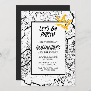 Convite para o 4.º aniversário Boy Hip Hop