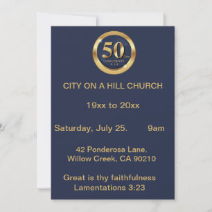 Convite para o 50º aniversário da Igreja