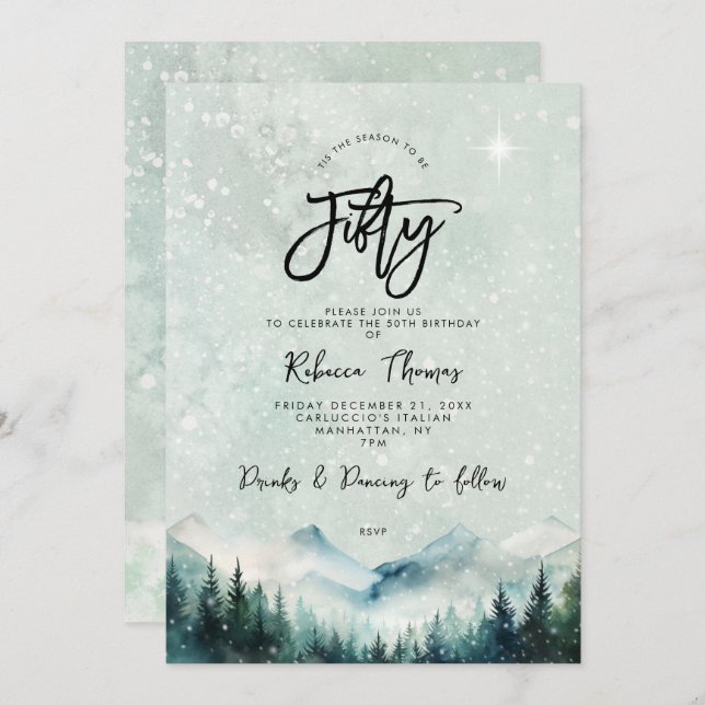 convite para o 50.o aniversário da montanha de inv (Frente/Verso)