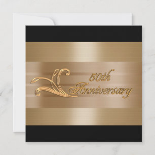 Convite para o 50.o aniversário - ouro negro