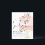 Convite para o 60º Festa de Bolo de Aniversário Do<br><div class="desc">Um valor para o alternativo do ORÇAMENTO em tamanho menor de 4, 5 x 5, 6" de semirbrilho de 110 lbs, que é de espessura semelhante a um cartão postal (no entanto, não é adequado para uso como cartão postal). POR FAVOR, OBSERVE QUE HÁ UM convite por folha. Dourado Bolo...</div>