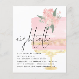 Convite para o 80 do Bolo de Bolo de Noite Dourado