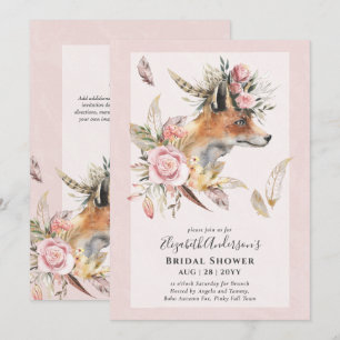 Convite para o almoço do Chá de panela BOHO Fox 
