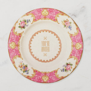 Convite para o Alto Chá da Festa de Rosa Inglês