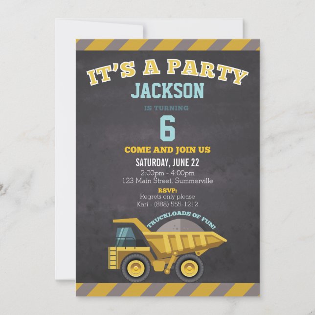 Convite para o Aniversário da Criança (construção) (Frente)