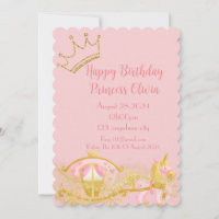 convite para o aniversário da princesa rosa para m