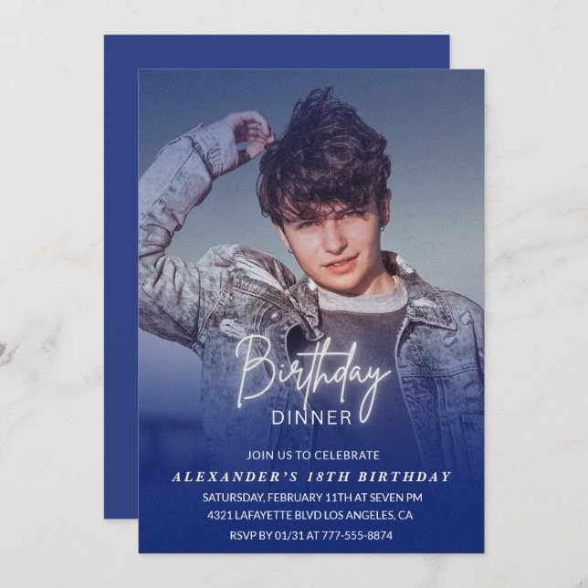 Convite para o aniversário de 18 anos Janto de ani (Frente/Verso)