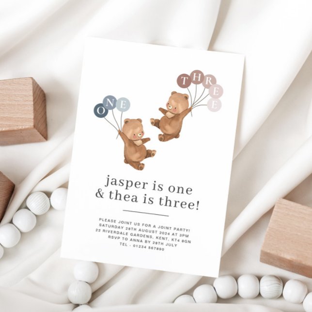 Convite para o Aniversário de 1rua e 3º Urso (Criador carregado)
