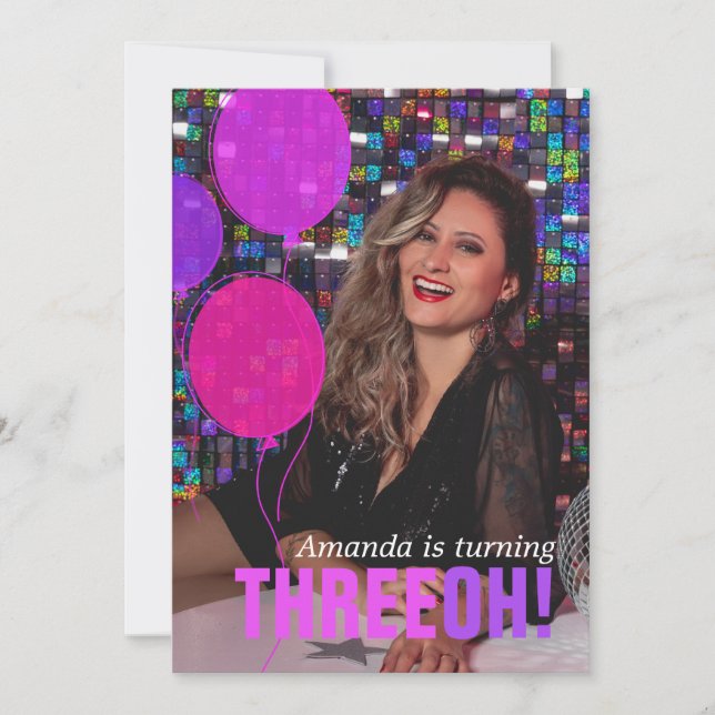 Convite para o aniversário de 30 do Balão THREEOH! (Frente)