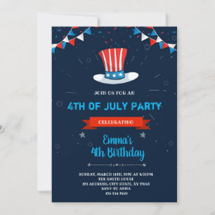 convite para o aniversário de 4 de julho