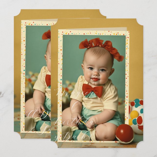 Convite para o aniversário de crianças (Frente/Verso)